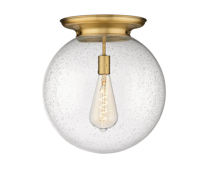 Innovations 221-1F-BB-G204-16 One Light Flush Mount, Brushed Brass
