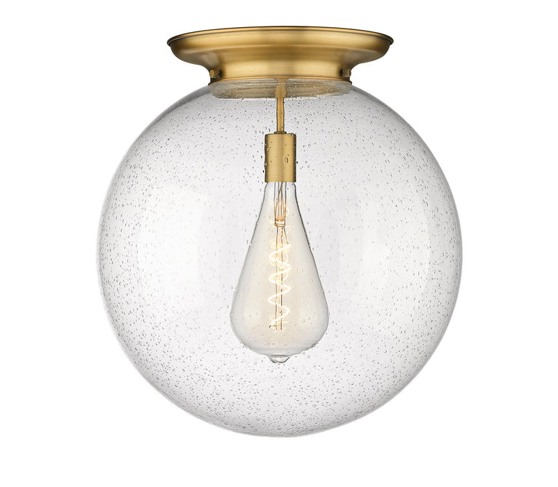 Innovations 221-1F-BB-G204-18 One Light Flush Mount, Brushed Brass