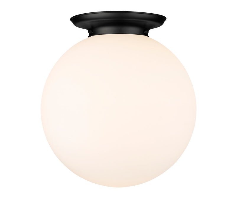 Innovations 221-1F-BK-G201-18 One Light Flush Mount, Matte Black