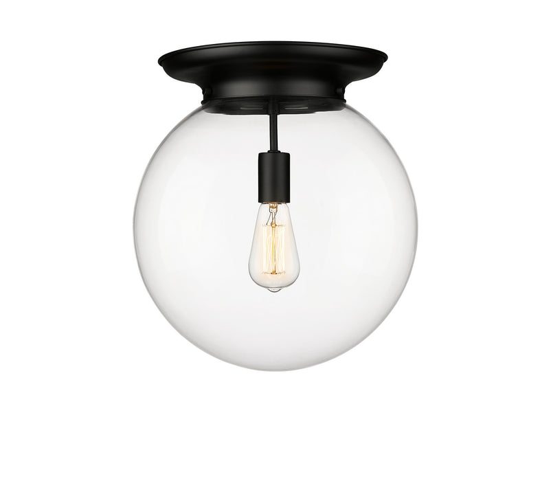 Innovations 221-1F-BK-G202-14 One Light Flush Mount, Matte Black