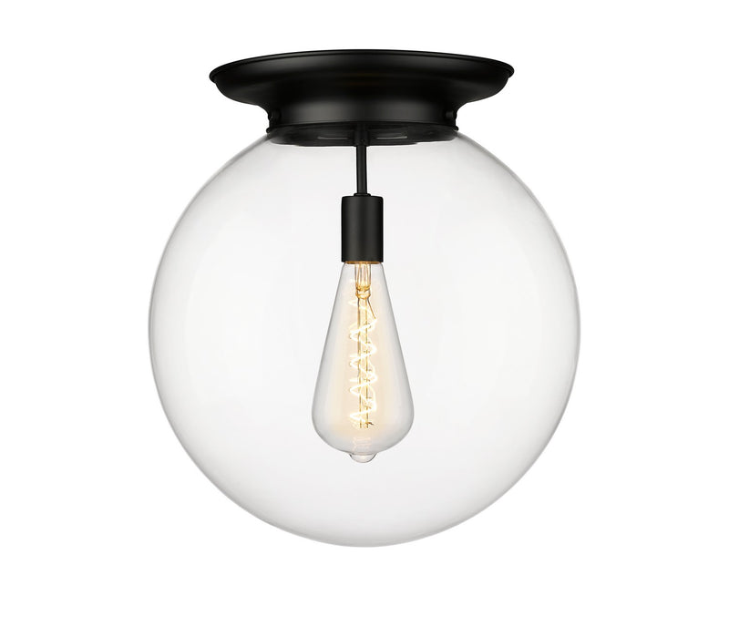 Innovations 221-1F-BK-G202-16 One Light Flush Mount, Matte Black