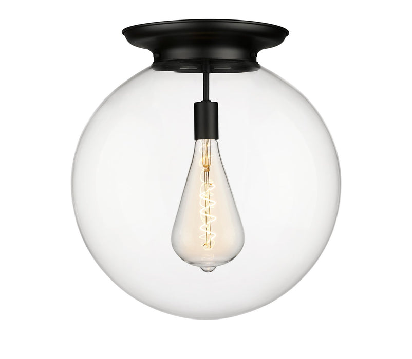 Innovations 221-1F-BK-G202-18 One Light Flush Mount, Matte Black