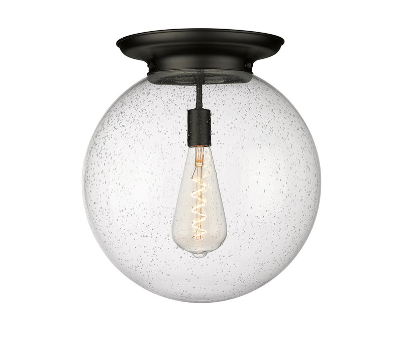 Innovations 221-1F-BK-G204-16 One Light Flush Mount, Matte Black