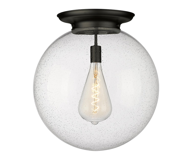 Innovations 221-1F-BK-G204-18 One Light Flush Mount, Matte Black