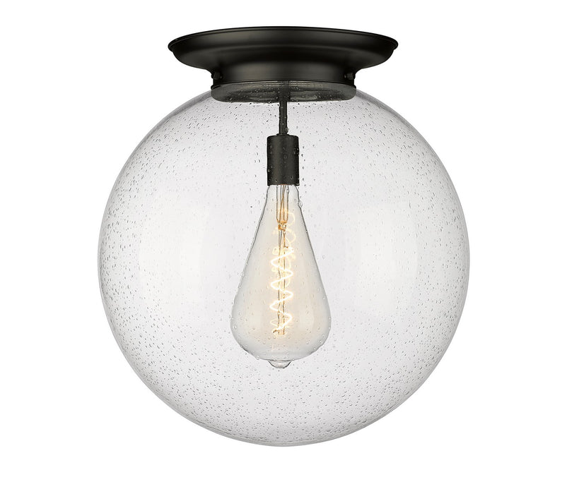 Innovations 221-1F-BK-G204-18 One Light Flush Mount, Matte Black