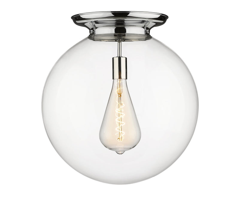 Innovations 221-1F-PC-G202-18 One Light Flush Mount, Polished Chrome