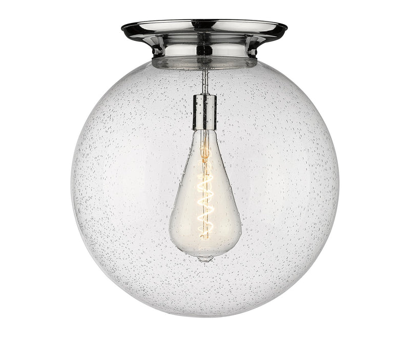 Innovations 221-1F-PC-G204-18 One Light Flush Mount, Polished Chrome