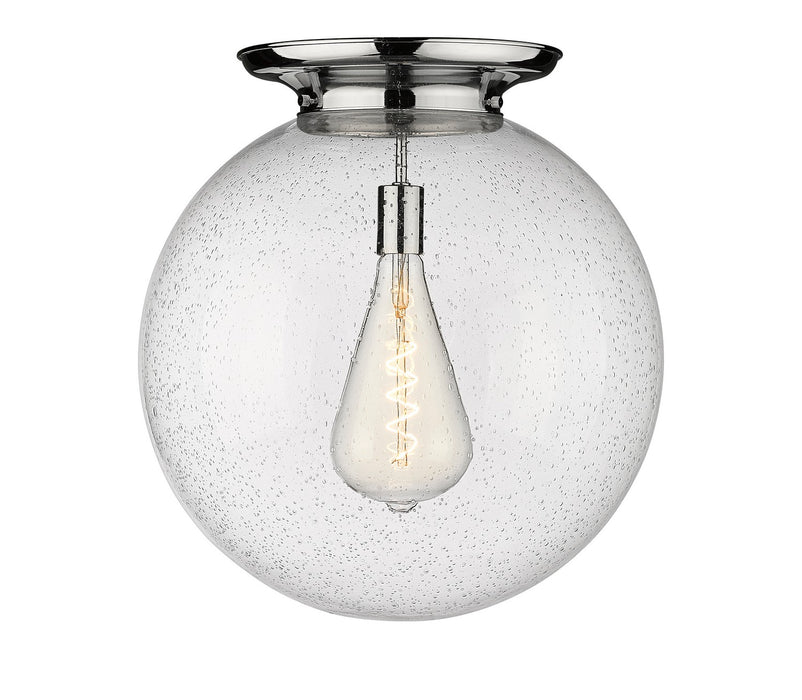 Innovations 221-1F-PC-G204-18 One Light Flush Mount, Polished Chrome