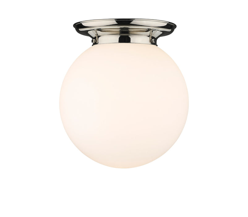 Innovations 221-1F-PN-G201-14 One Light Flush Mount, Polished Nickel