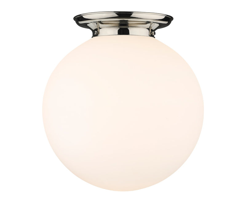 Innovations 221-1F-PN-G201-18 One Light Flush Mount, Polished Nickel