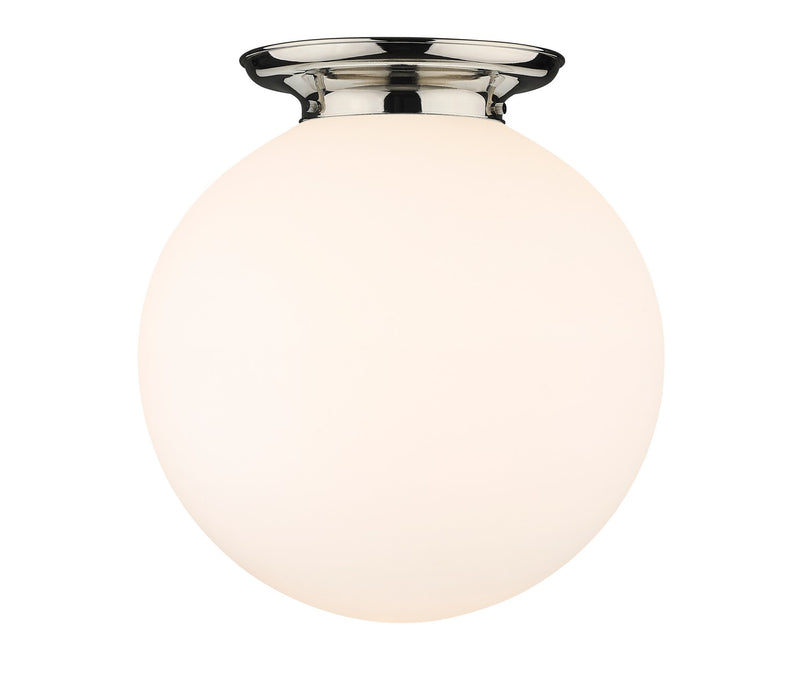 Innovations 221-1F-PN-G201-18 One Light Flush Mount, Polished Nickel