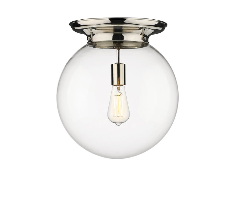 Innovations 221-1F-PN-G202-14 One Light Flush Mount, Polished Nickel