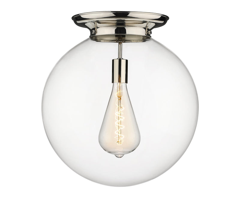 Innovations 221-1F-PN-G202-18 One Light Flush Mount, Polished Nickel