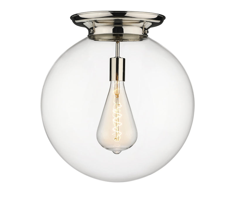 Innovations 221-1F-PN-G202-18 One Light Flush Mount, Polished Nickel
