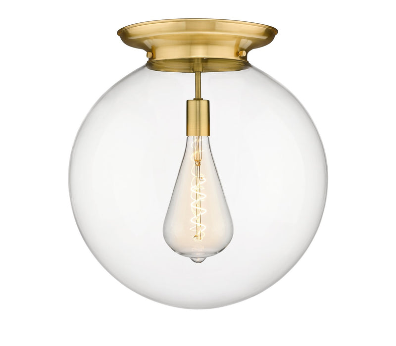 Innovations 221-1F-SG-G202-18 One Light Flush Mount, Satin Gold