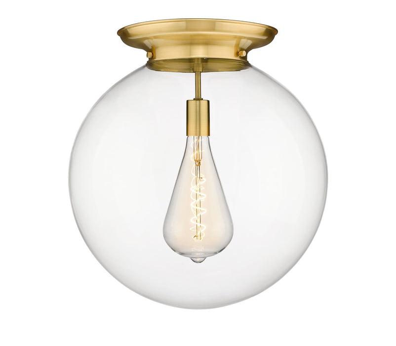 Innovations 221-1F-SG-G202-18 One Light Flush Mount, Satin Gold
