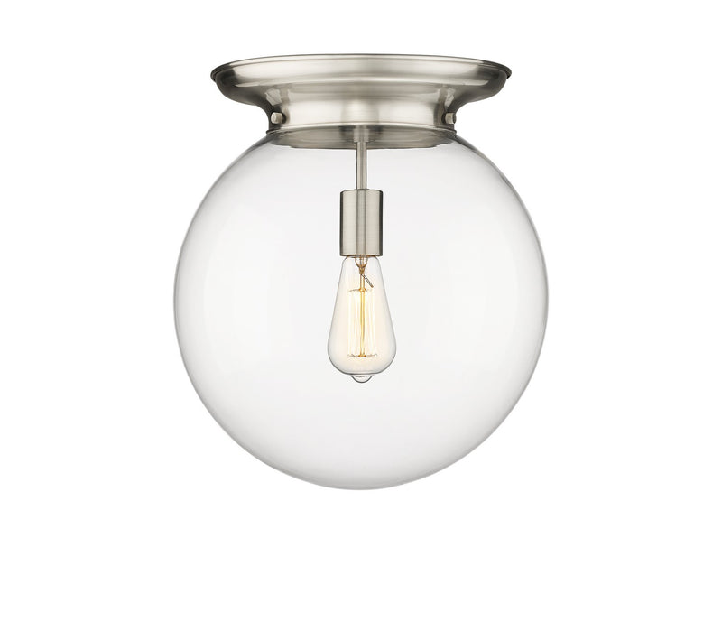 Innovations 221-1F-SN-G202-14 One Light Flush Mount, Satin Nickel