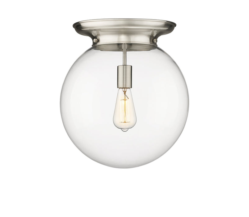 Innovations 221-1F-SN-G202-14 One Light Flush Mount, Satin Nickel