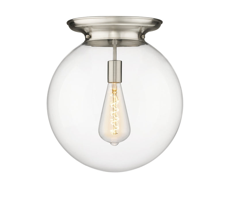 Innovations 221-1F-SN-G202-16 One Light Flush Mount, Satin Nickel