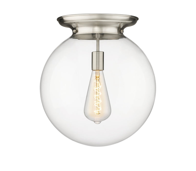 Innovations 221-1F-SN-G202-16 One Light Flush Mount, Satin Nickel