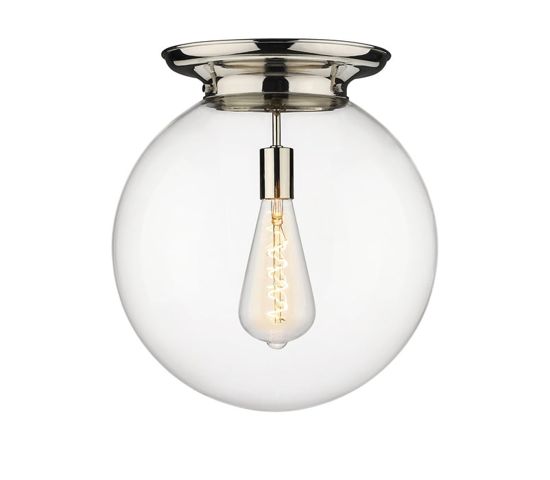 Innovations 221-1F-PN-G202-16 One Light Flush Mount, Polished Nickel