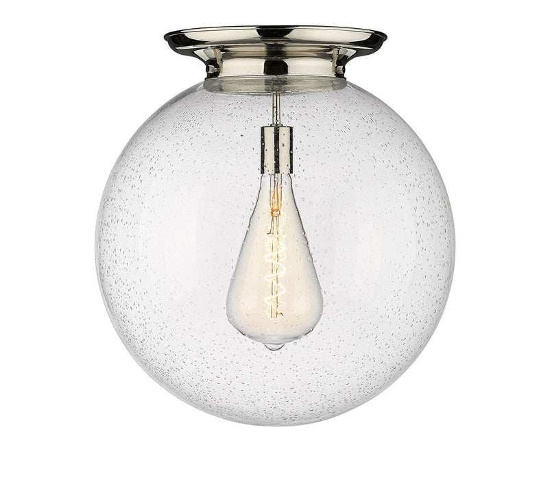 Innovations 221-1F-PN-G204-18 One Light Flush Mount, Polished Nickel