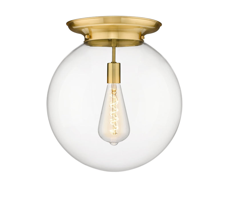 Innovations 221-1F-SG-G202-16 One Light Flush Mount, Satin Gold