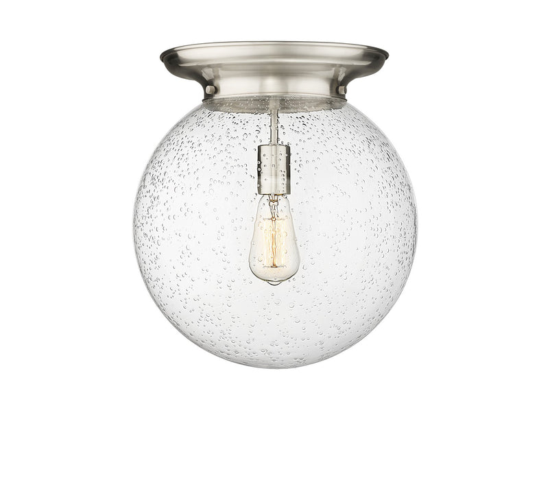 Innovations 221-1F-SN-G204-14 One Light Flush Mount, Satin Nickel