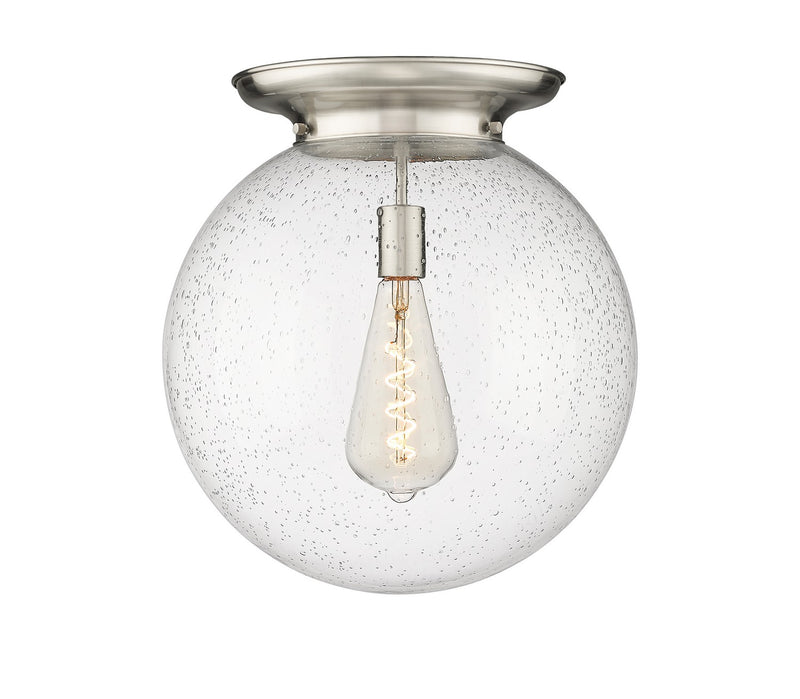Innovations 221-1F-SN-G204-16 One Light Flush Mount, Satin Nickel