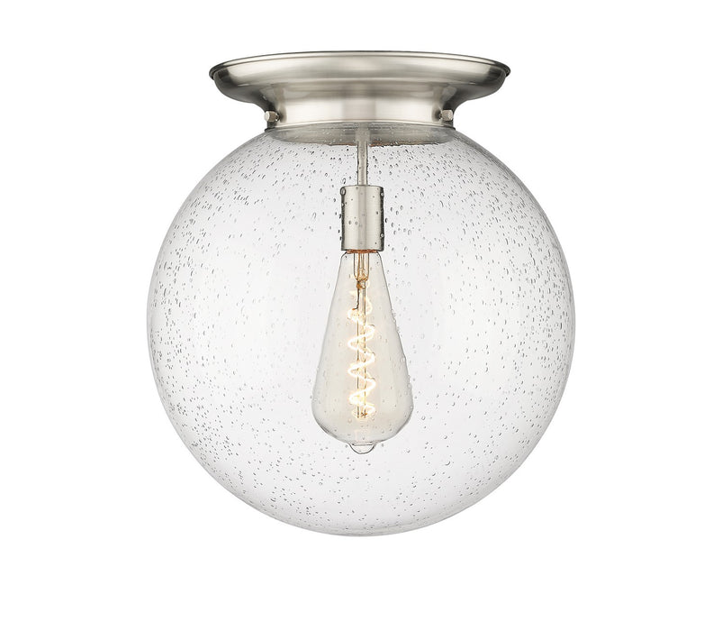 Innovations 221-1F-SN-G204-16 One Light Flush Mount, Satin Nickel