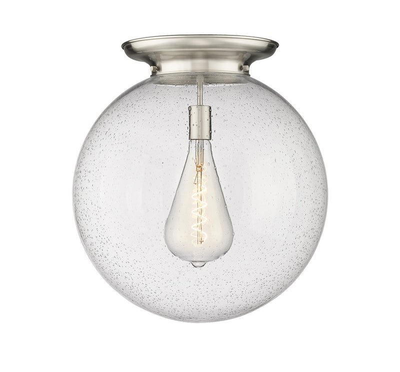 Innovations 221-1F-SN-G204-18 One Light Flush Mount, Satin Nickel