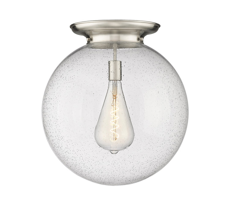 Innovations 221-1F-SN-G204-18 One Light Flush Mount, Satin Nickel