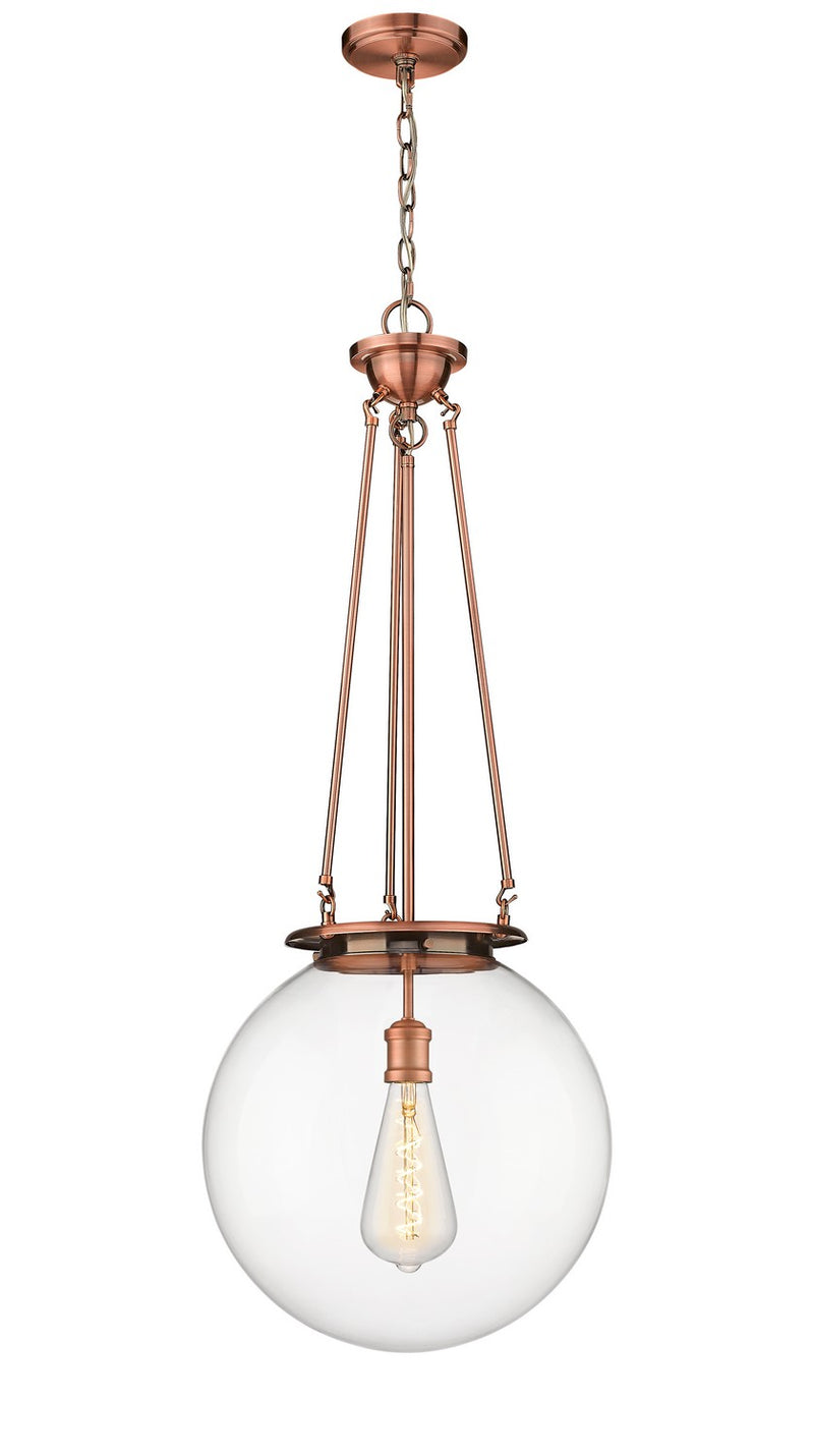 Innovations 221-1P-AC-G202-16 One Light Pendant, Antique Copper