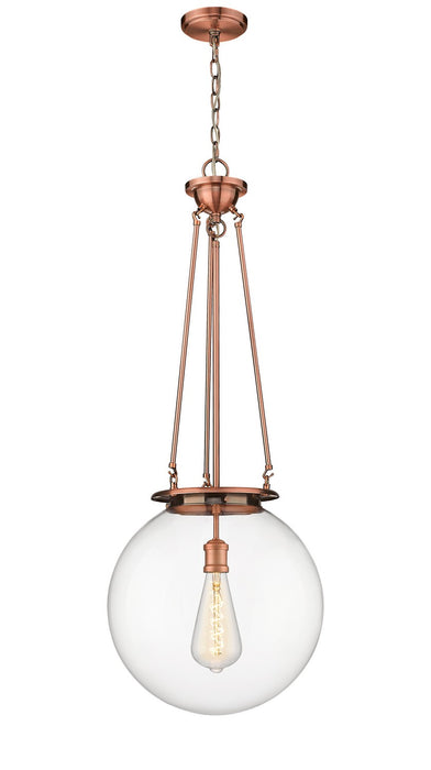 Innovations 221-1P-AC-G202-16 One Light Pendant, Antique Copper
