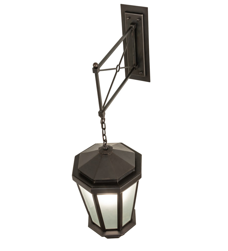 Meyda Tiffany 252947 One Light Wall Sconce, Black On Brass