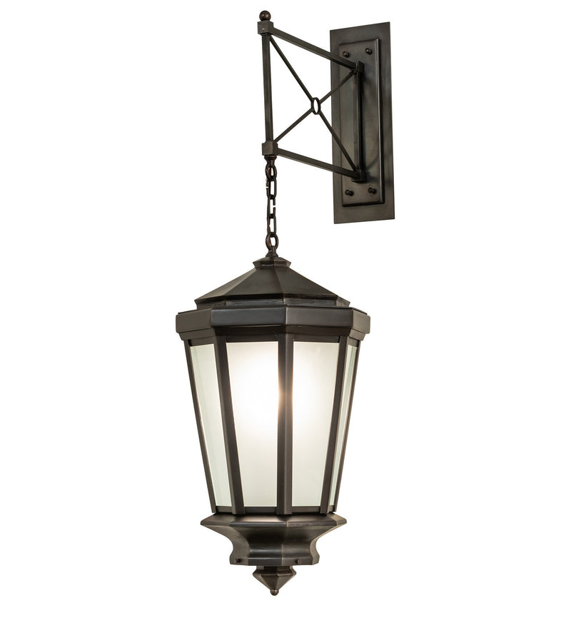 Meyda Tiffany 252947 One Light Wall Sconce, Black On Brass