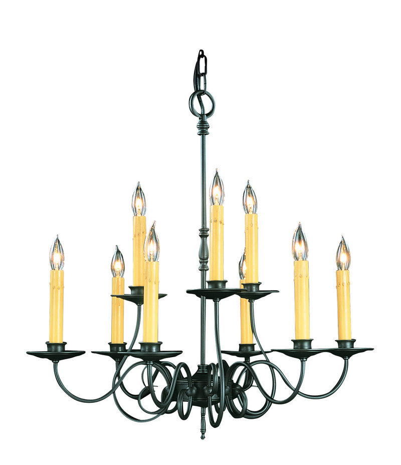 Framburg 1319 CH Nine Light Chandelier, Charcoal