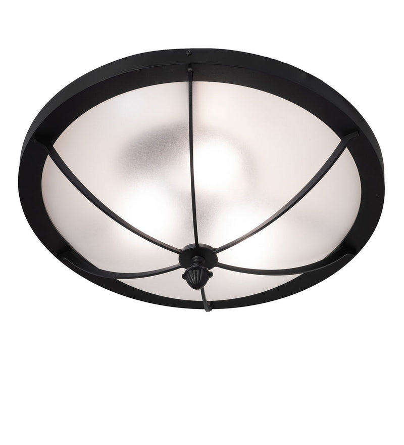 Meyda Tiffany 254397 Three Light Flushmount, Textured Black