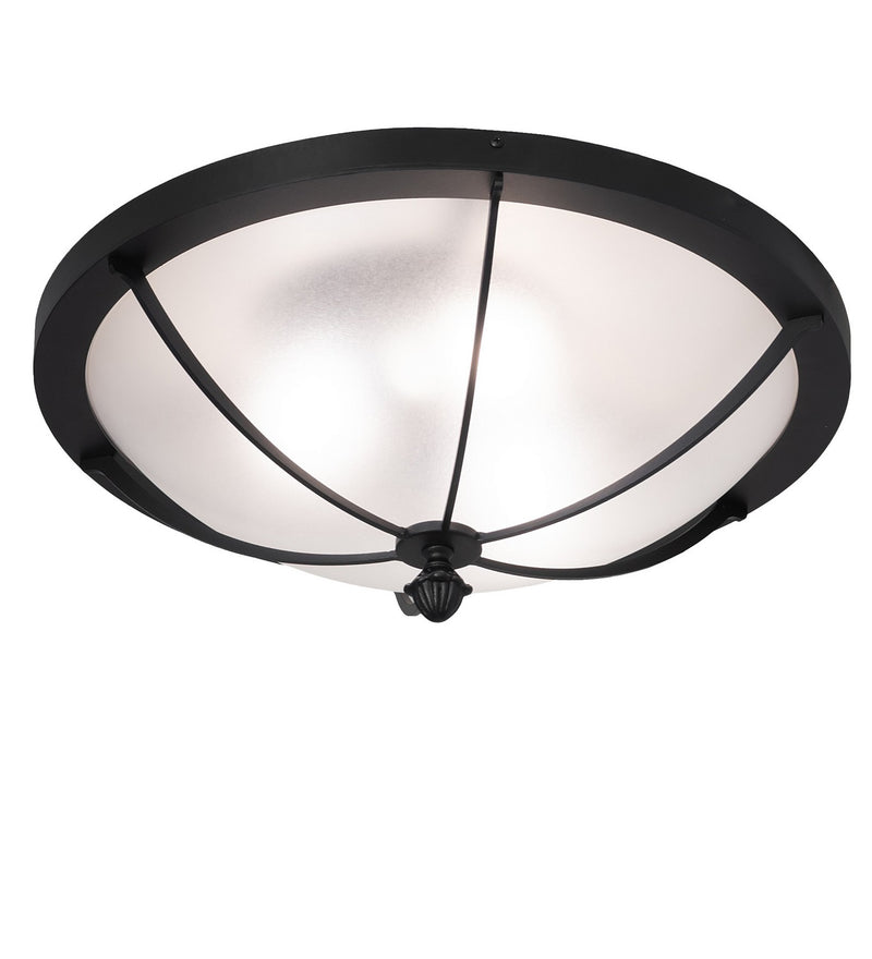 Meyda Tiffany 254397 Three Light Flushmount, Textured Black