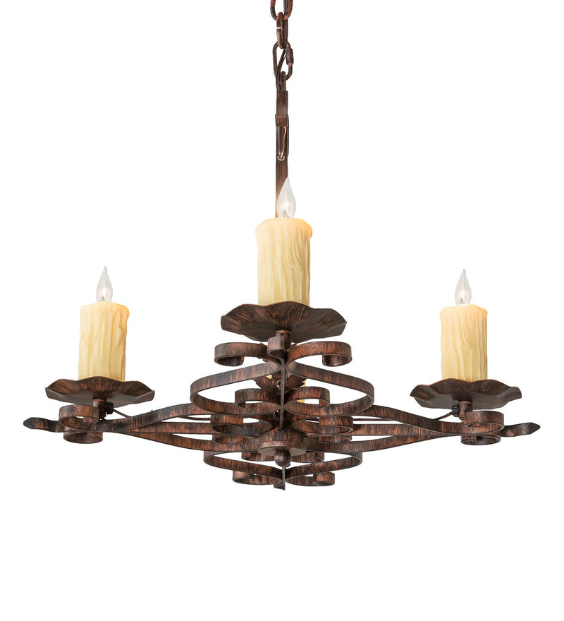 Meyda Tiffany 255172 Four Light Chandelier, Bronze