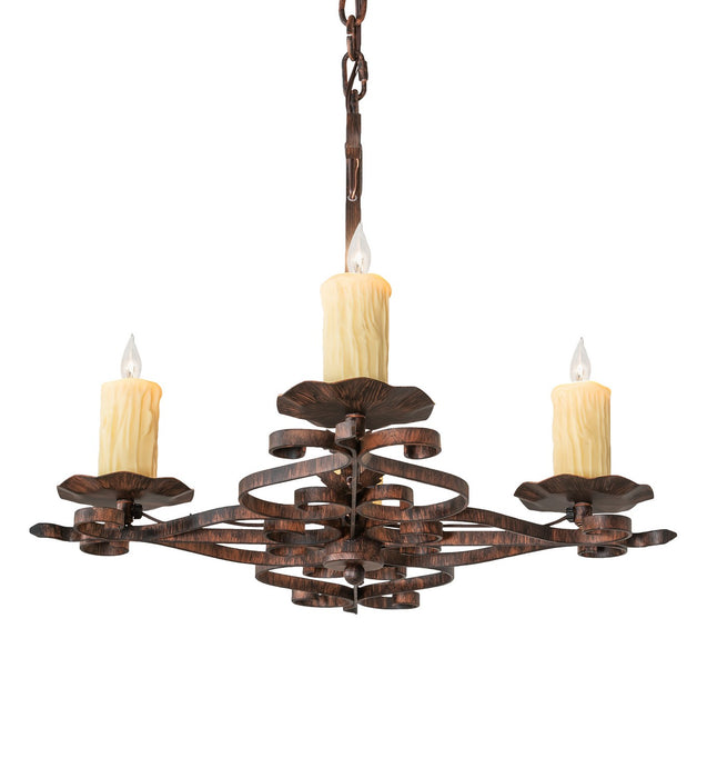 Meyda Tiffany 255172 Four Light Chandelier, Bronze