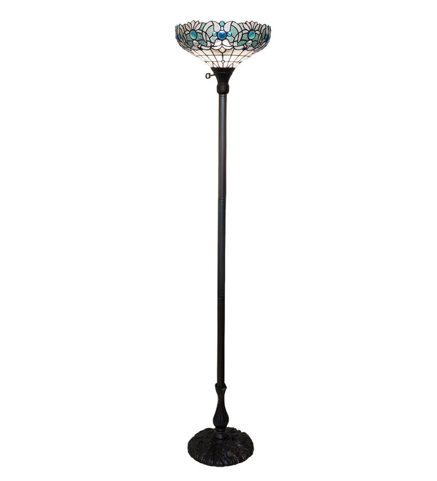 Meyda Tiffany 255708 One Light Torchiere, Mahogany Bronze