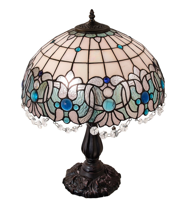 Meyda Tiffany 255709 Two Light Table Lamp, Mahogany Bronze