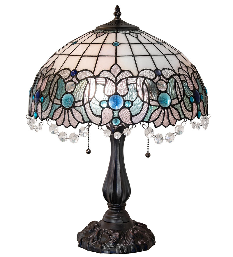 Meyda Tiffany 255709 Two Light Table Lamp, Mahogany Bronze