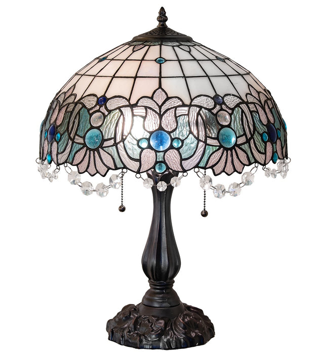 Meyda Tiffany 255709 Two Light Table Lamp, Mahogany Bronze
