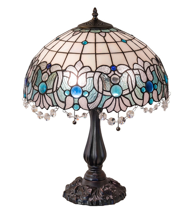 Meyda Tiffany 255709 Two Light Table Lamp, Mahogany Bronze
