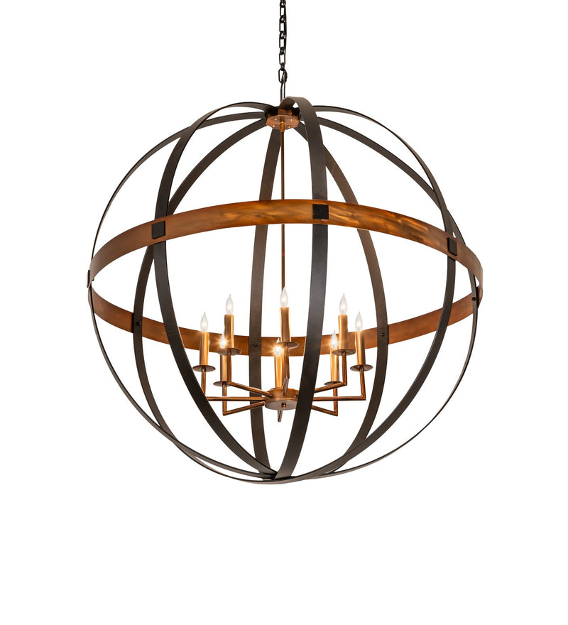 Meyda Tiffany 256625 Eight Light Pendant, Blackwash/Copper