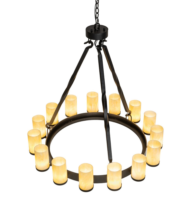 Meyda Tiffany 256971 15 Light Chandelier, Textured Black