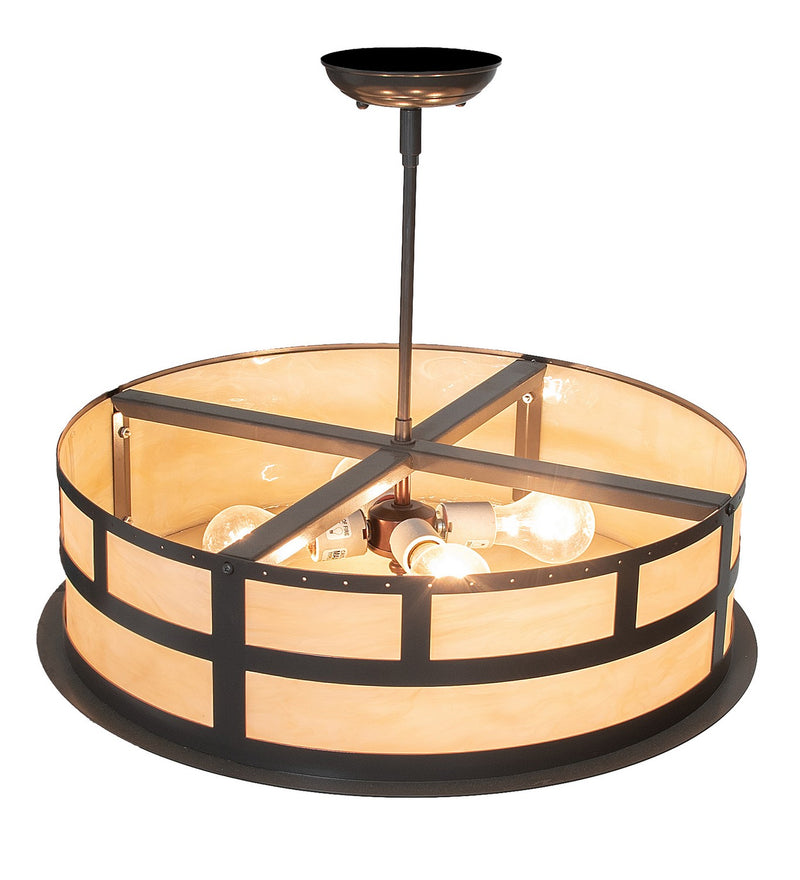Meyda Tiffany 257669 Four Light Pendant, Timeless Bronze