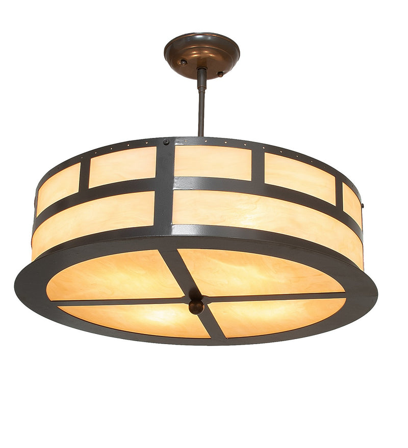 Meyda Tiffany 257669 Four Light Pendant, Timeless Bronze